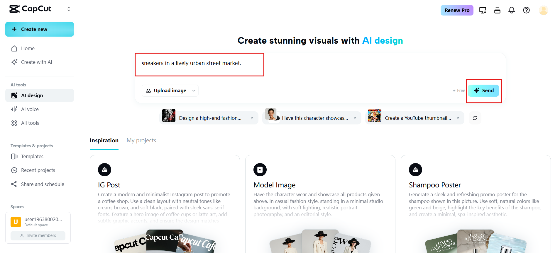 Input description and generate