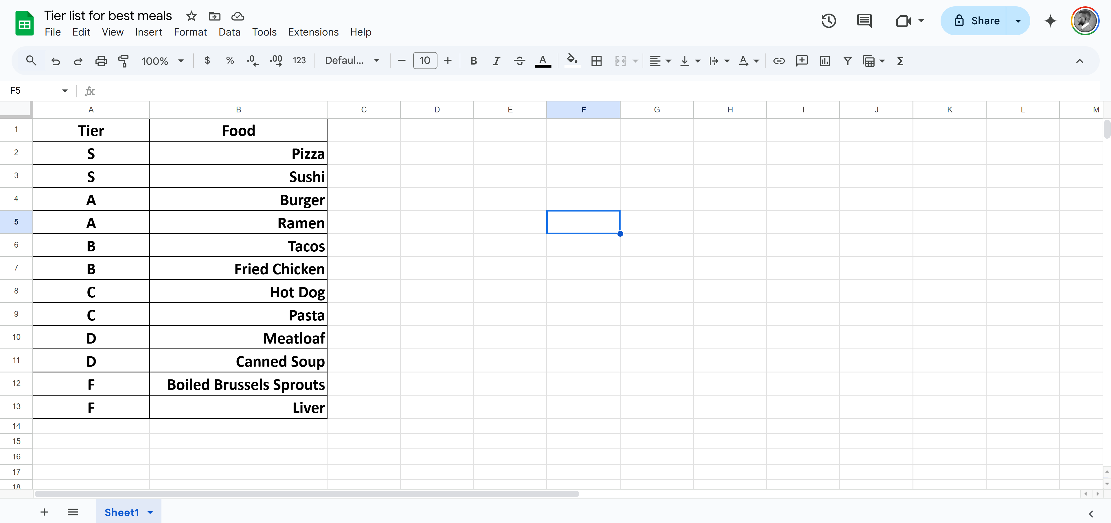 How do you make a tier list