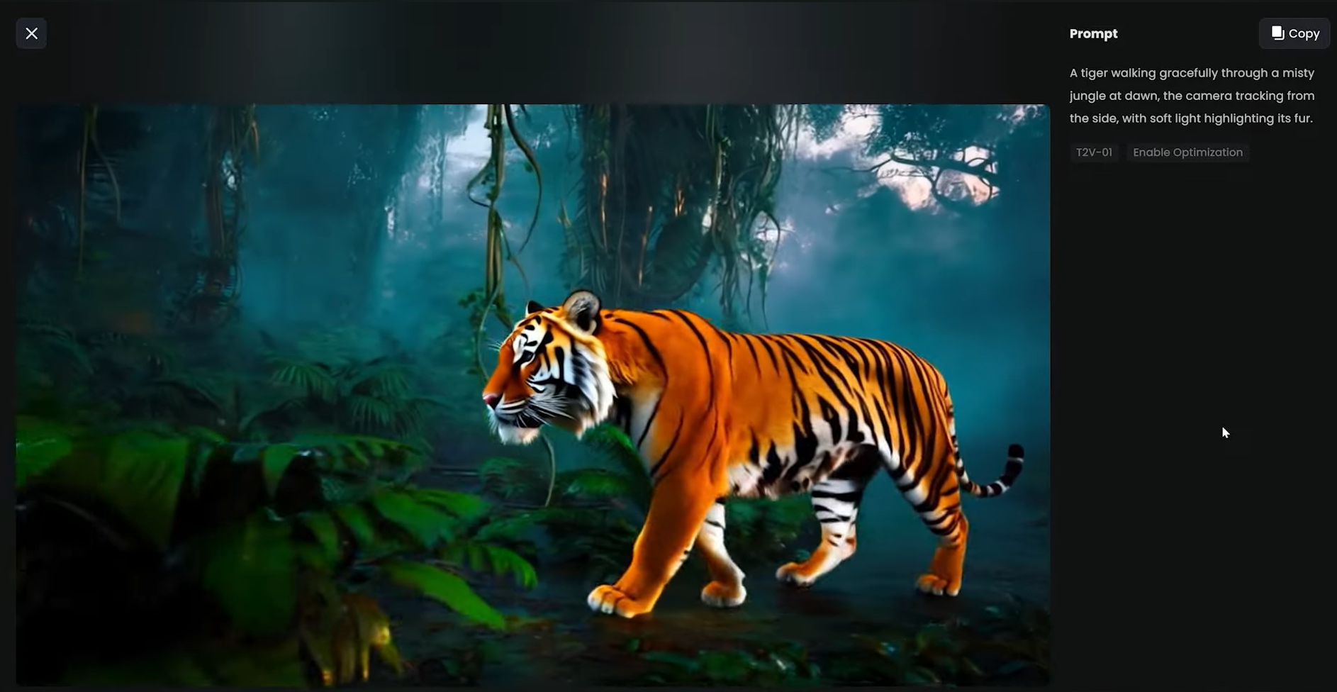 Exporting a video from the Hailuo video generator