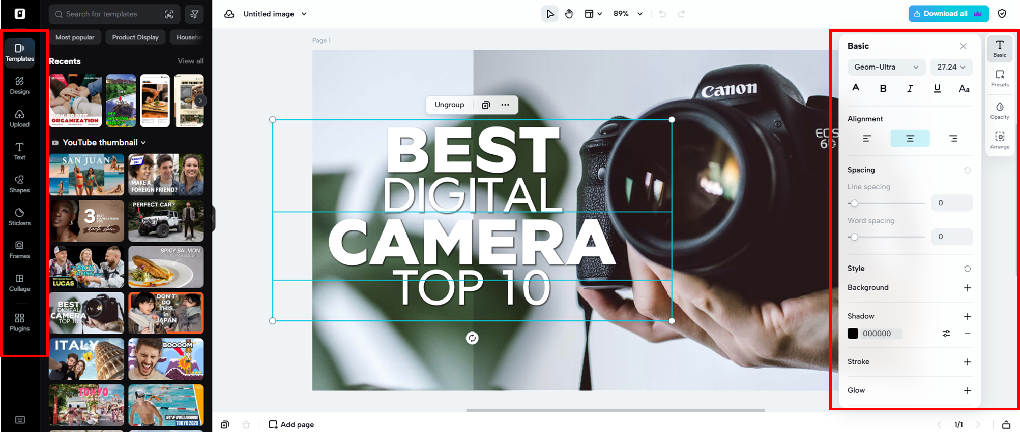 Choose and edit