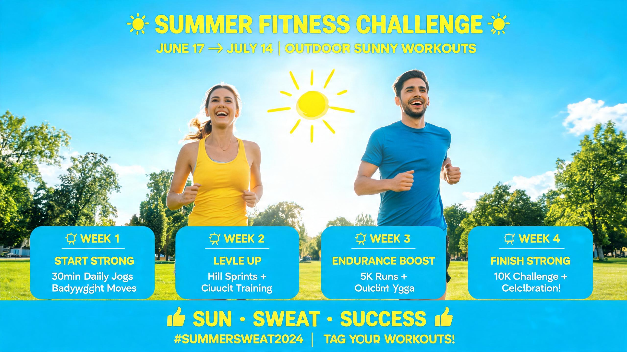 Summer fitness challenge flyer