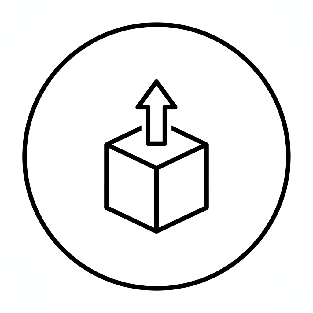 Step micro icon — Export (arrow out of box).