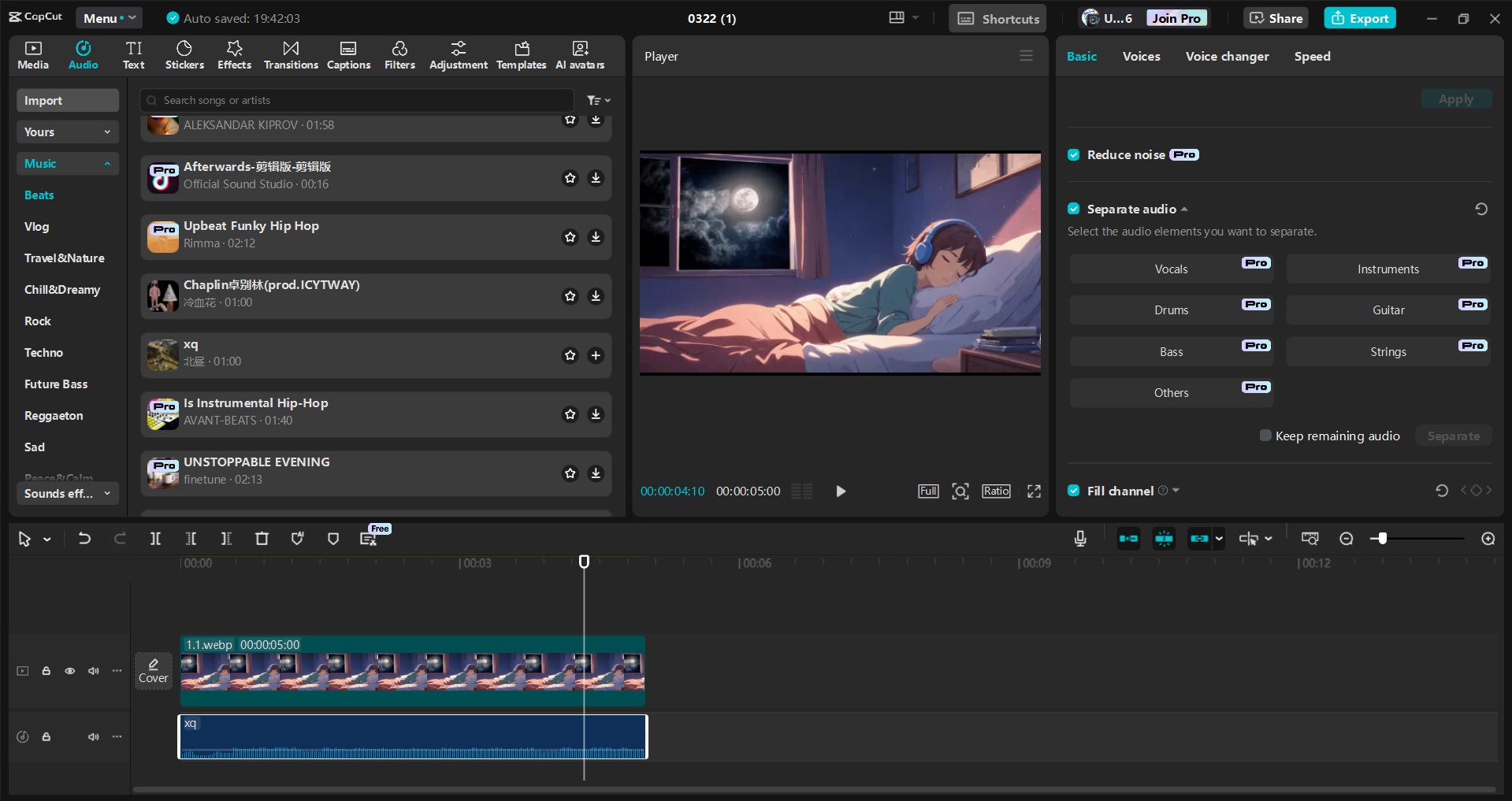 Interface of the CapCut desktop video editor - a fast way to make video content with old music