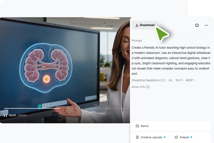 Förfina scener, exportera och dela din AI-handledarvideo