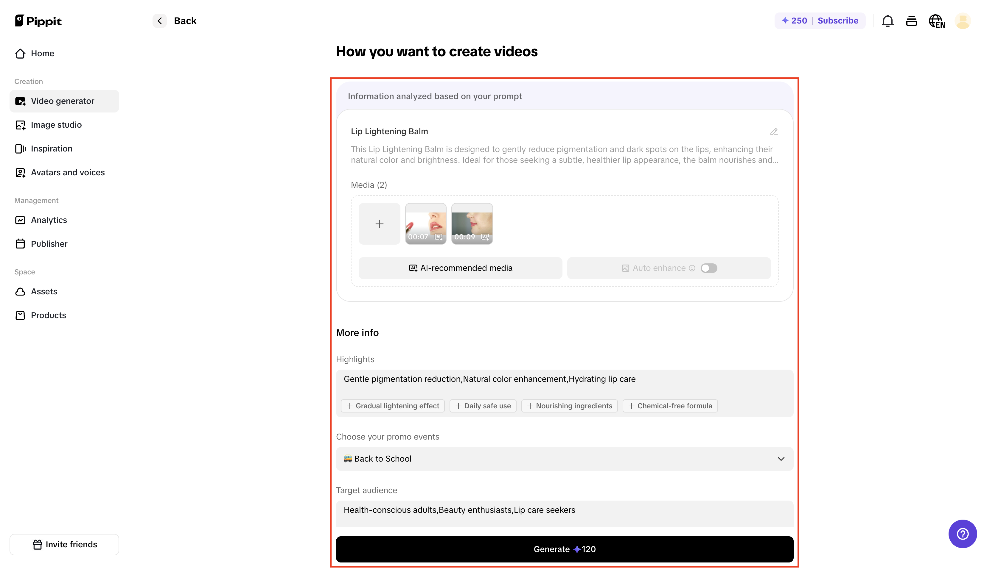 Customize your advertisement video