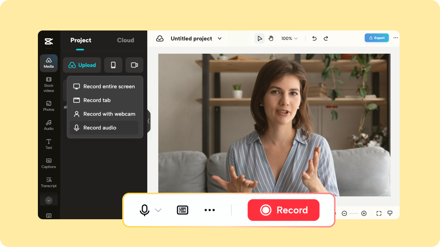 Record voice from website