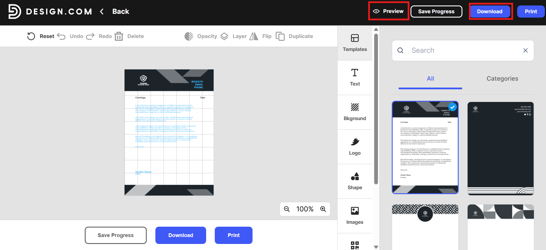 download the business letterhead design