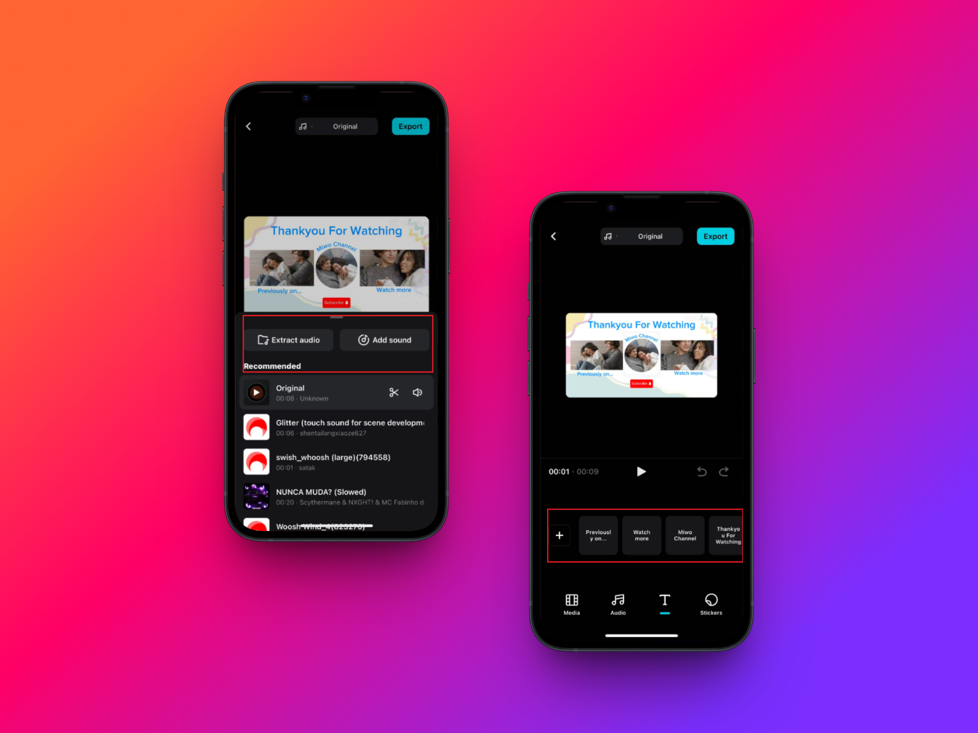 Add custom music or text