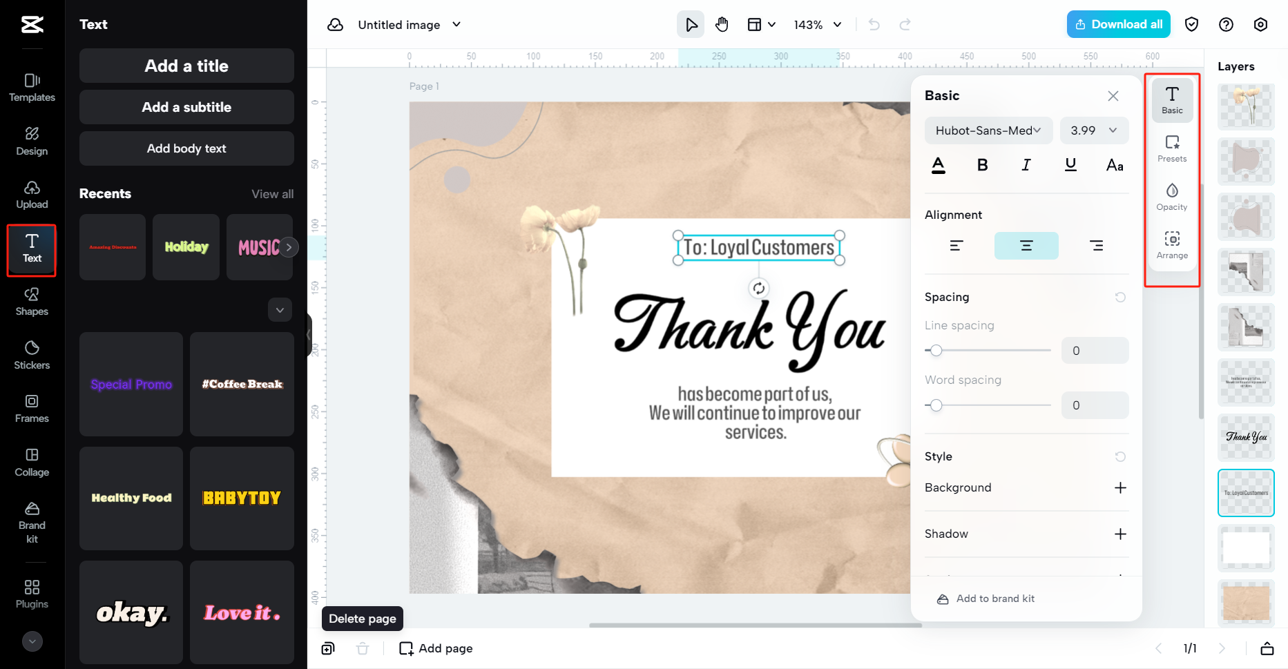Customize font appearance