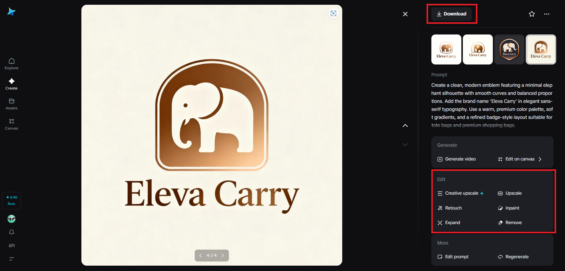 Rafinați designul ales și salvați opera de artă finală