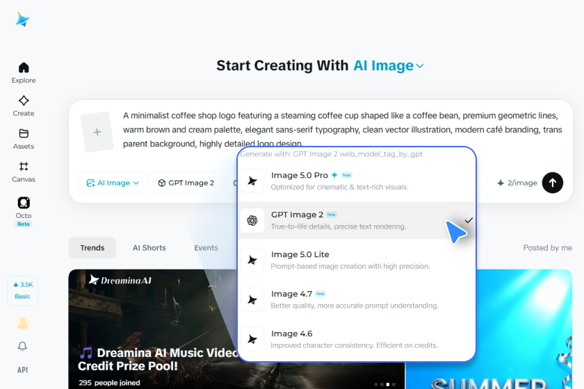 Choose the model and adjust settings