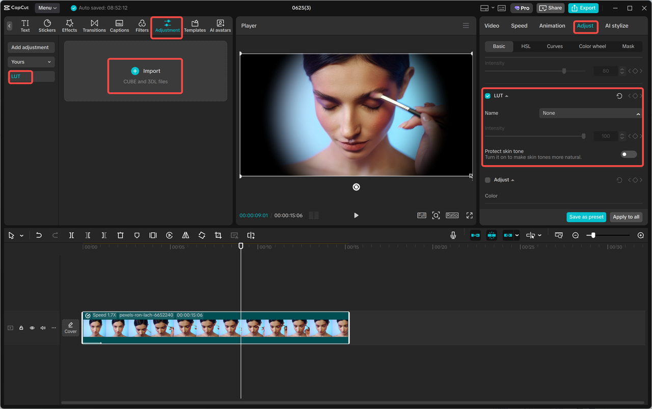Interface of Envato - an easy-to-navigate site to get free color grading LUTs