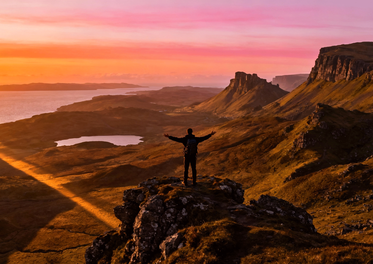 Wide-angle shot of a vast wildernes