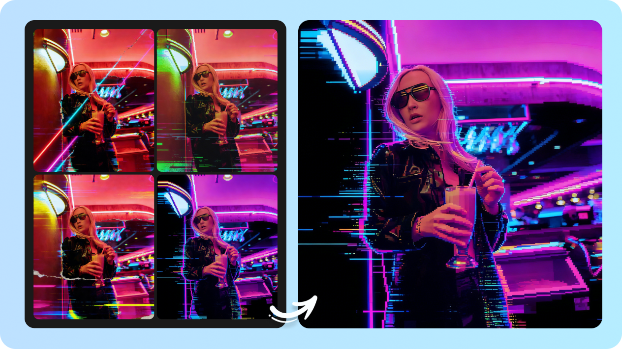 Bumuo ng maraming variation ng glitch art mula sa isang prompt