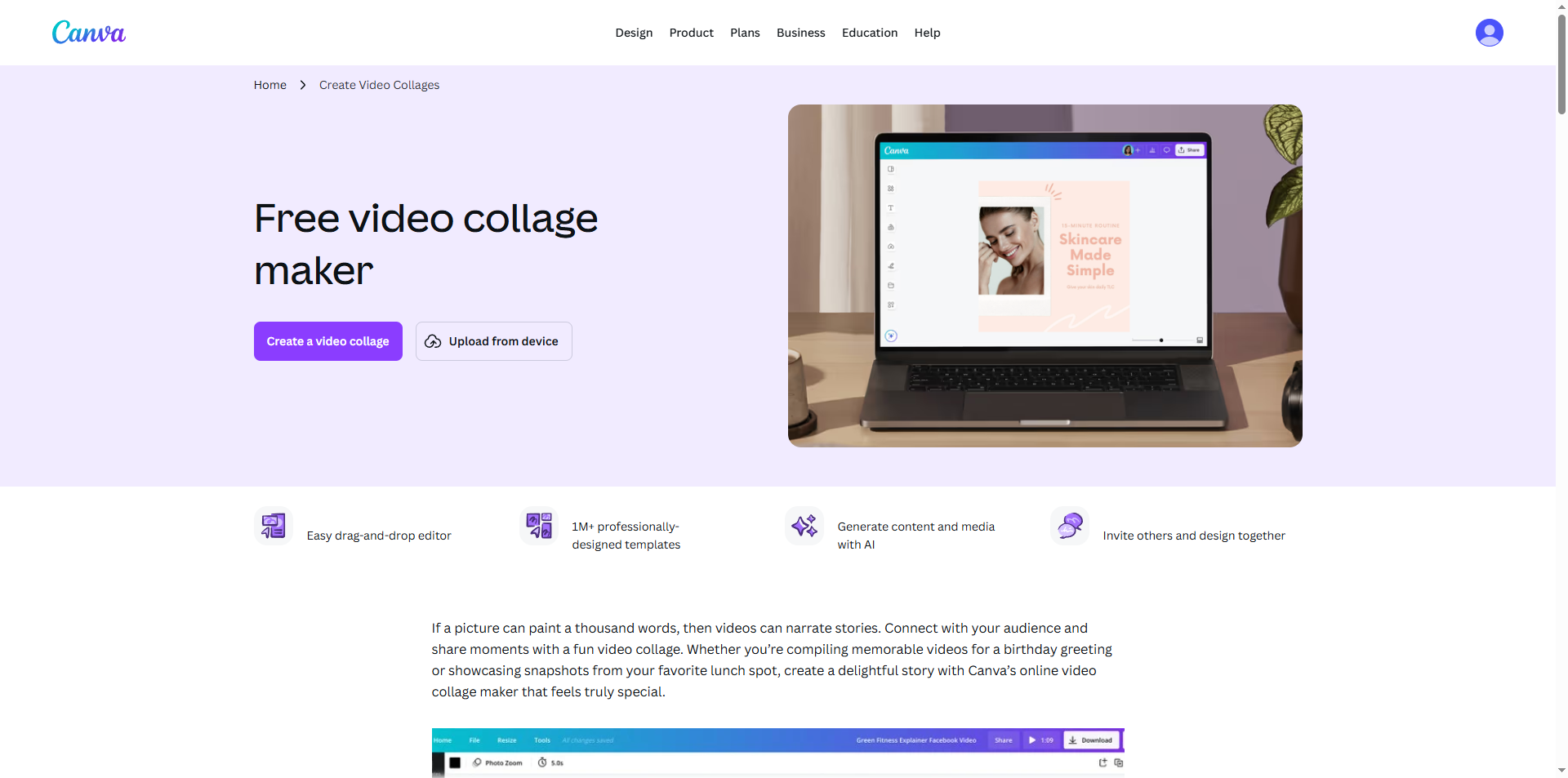 Canva video collage maker
