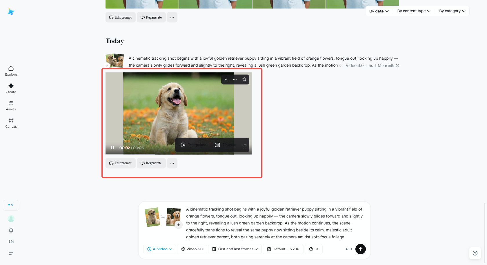 Edit the generated video
