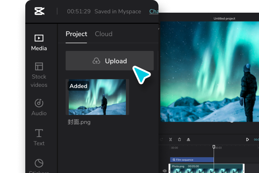  Unggah materi