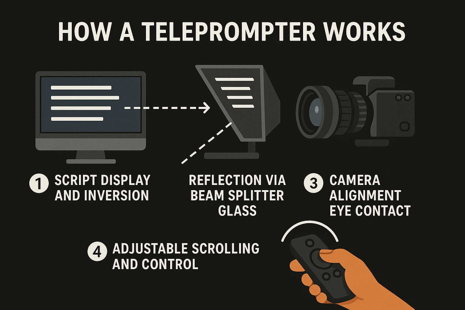 Teleprompter çalışma süreci