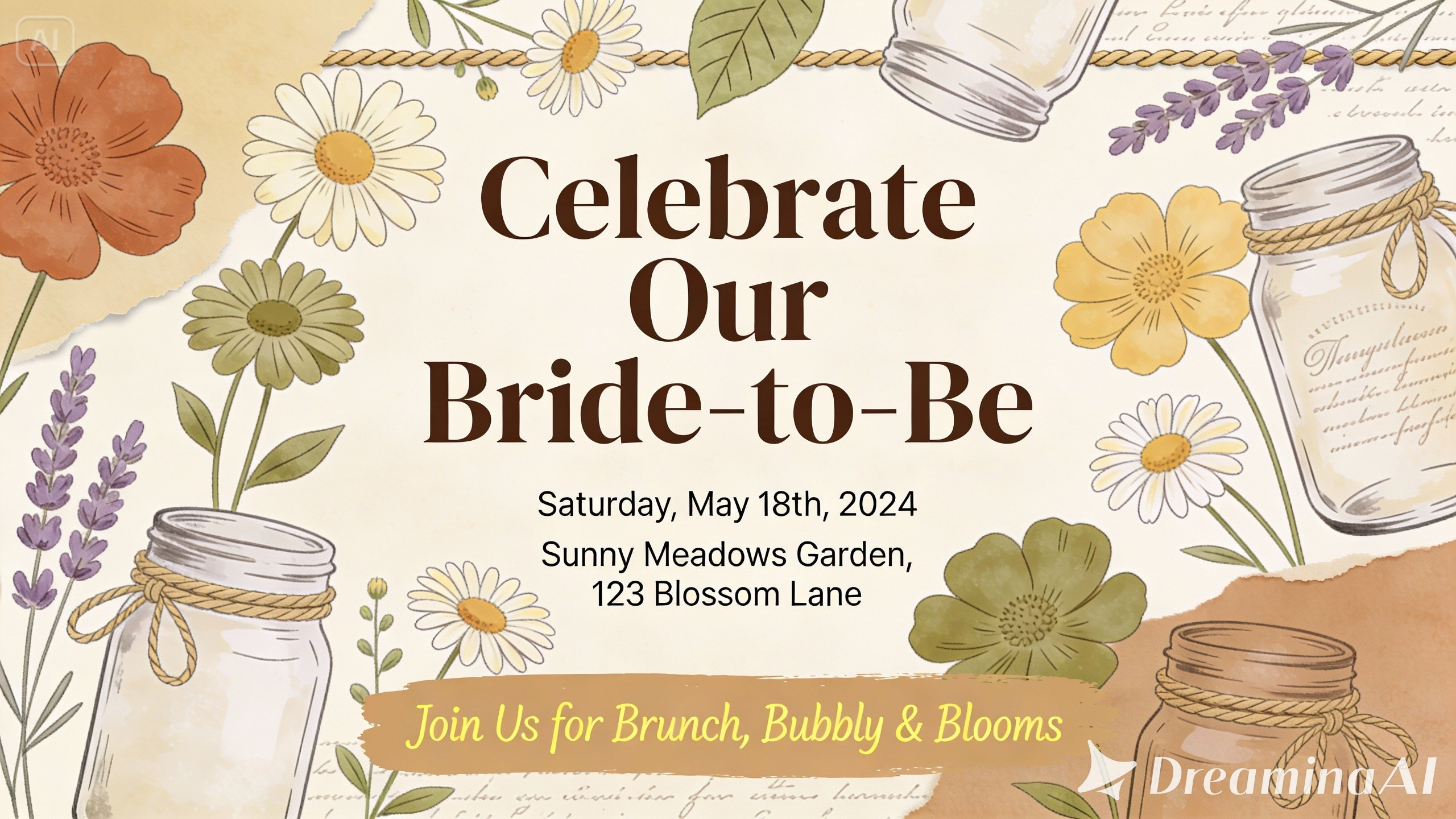 Rustic garden party invitation