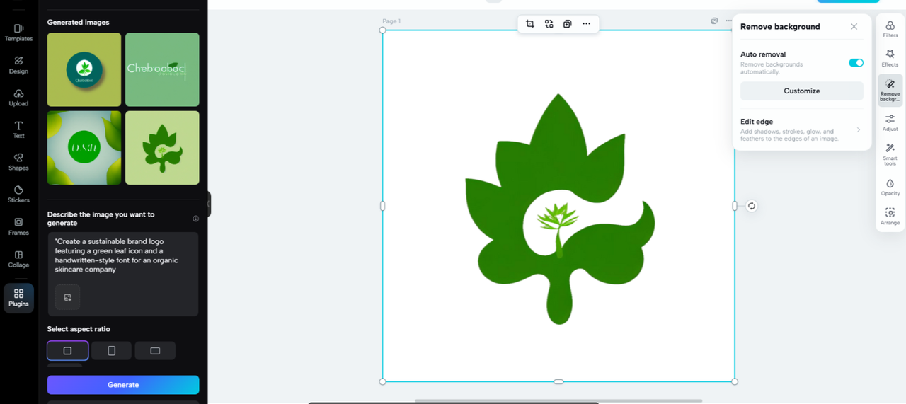 Instant background removal