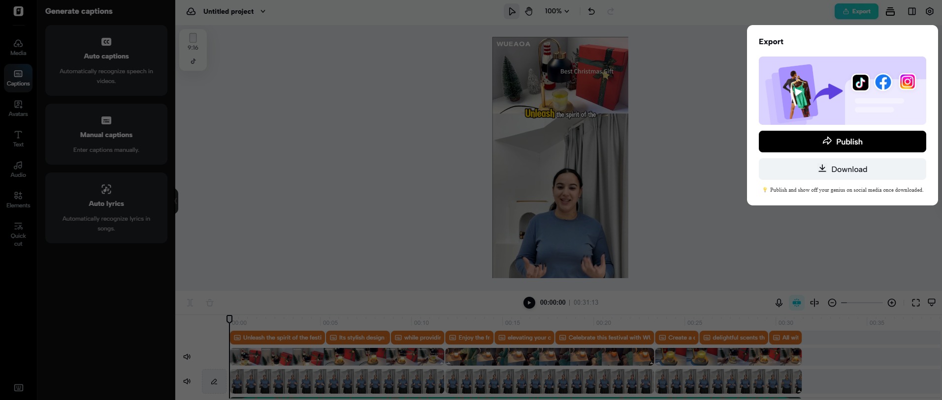 Export or share to social platforms