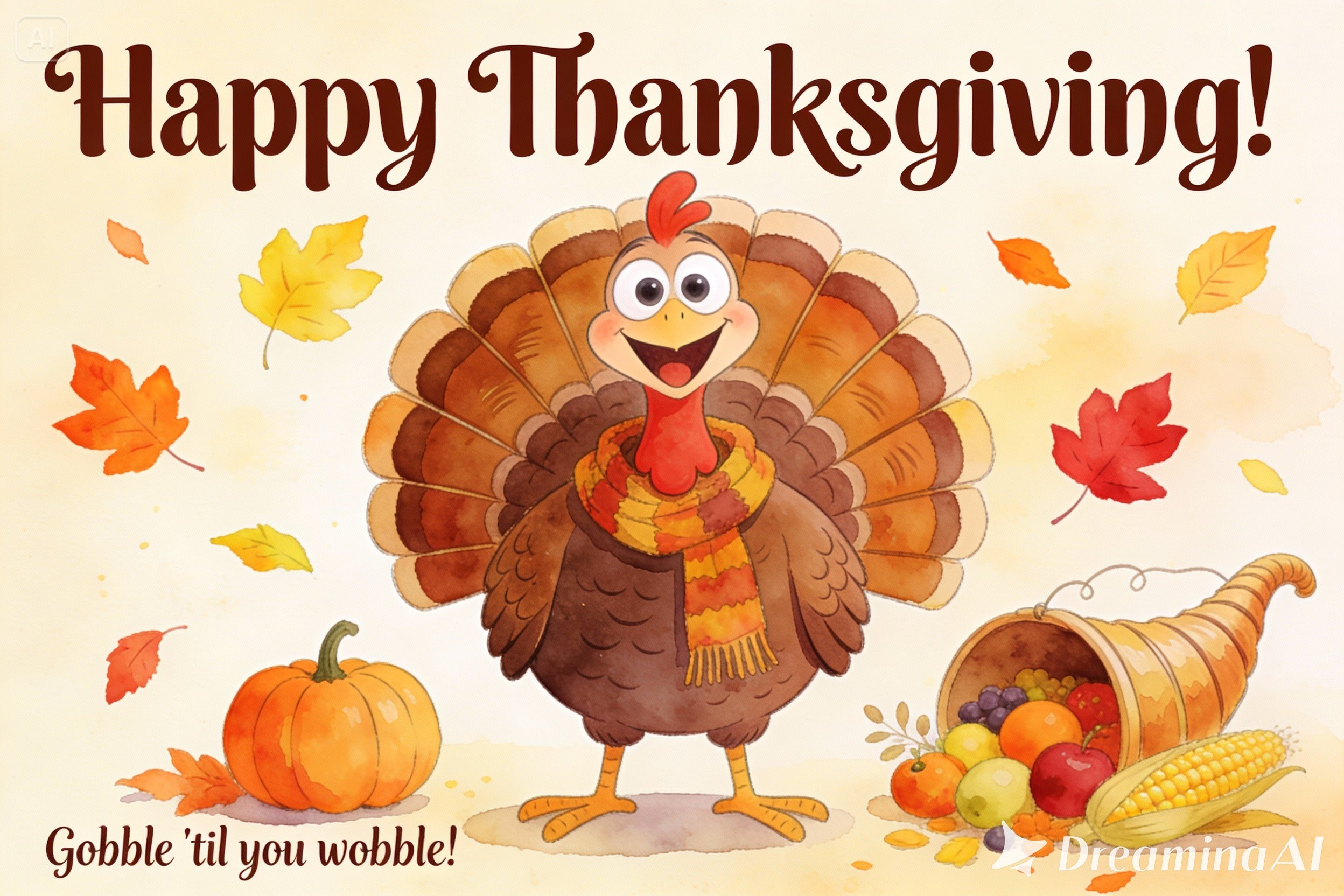 Cartão engraçado de Ação de Graças