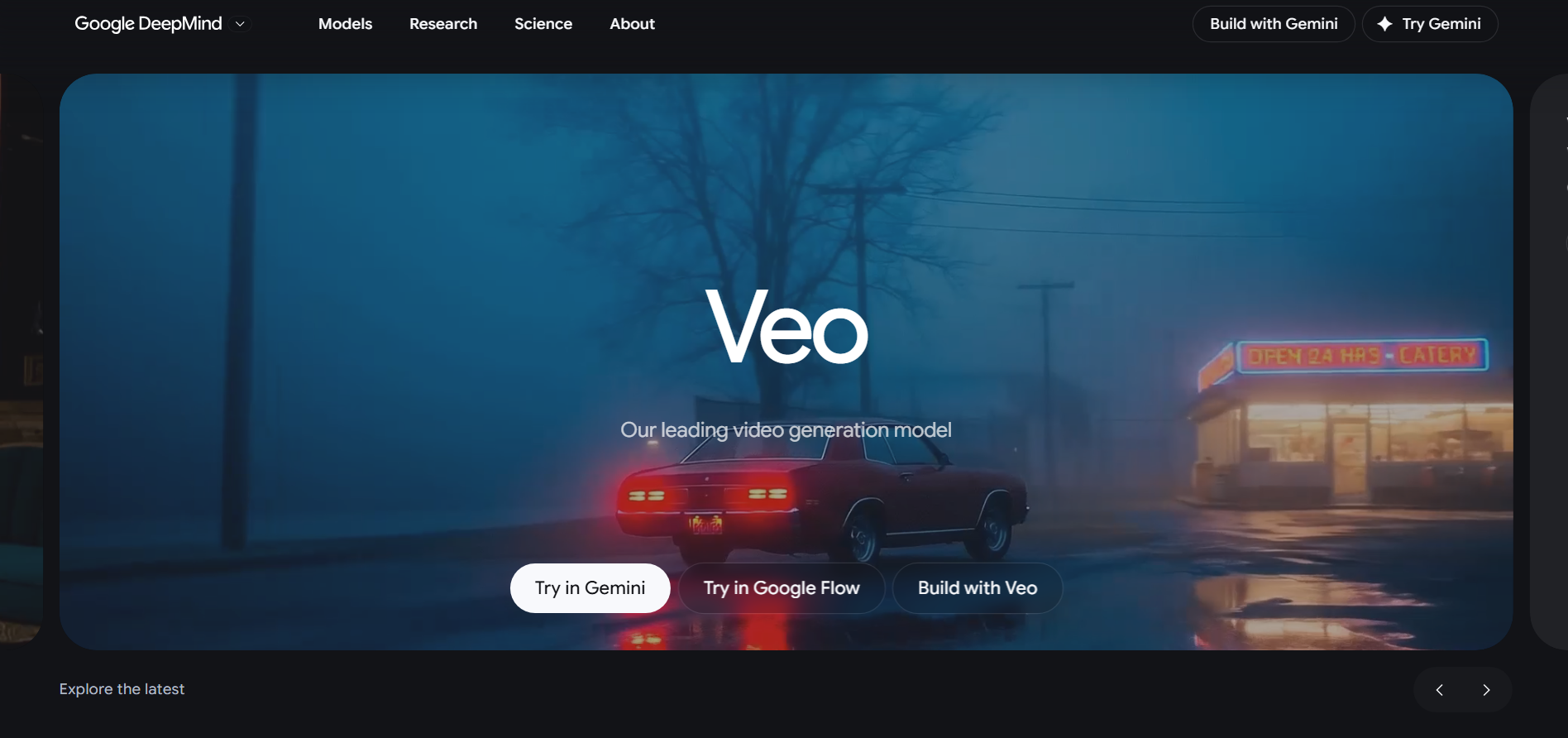 Google Veo interface