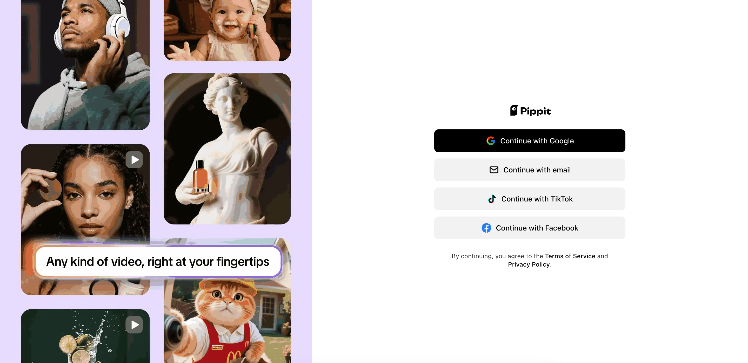 Log in to Pippit