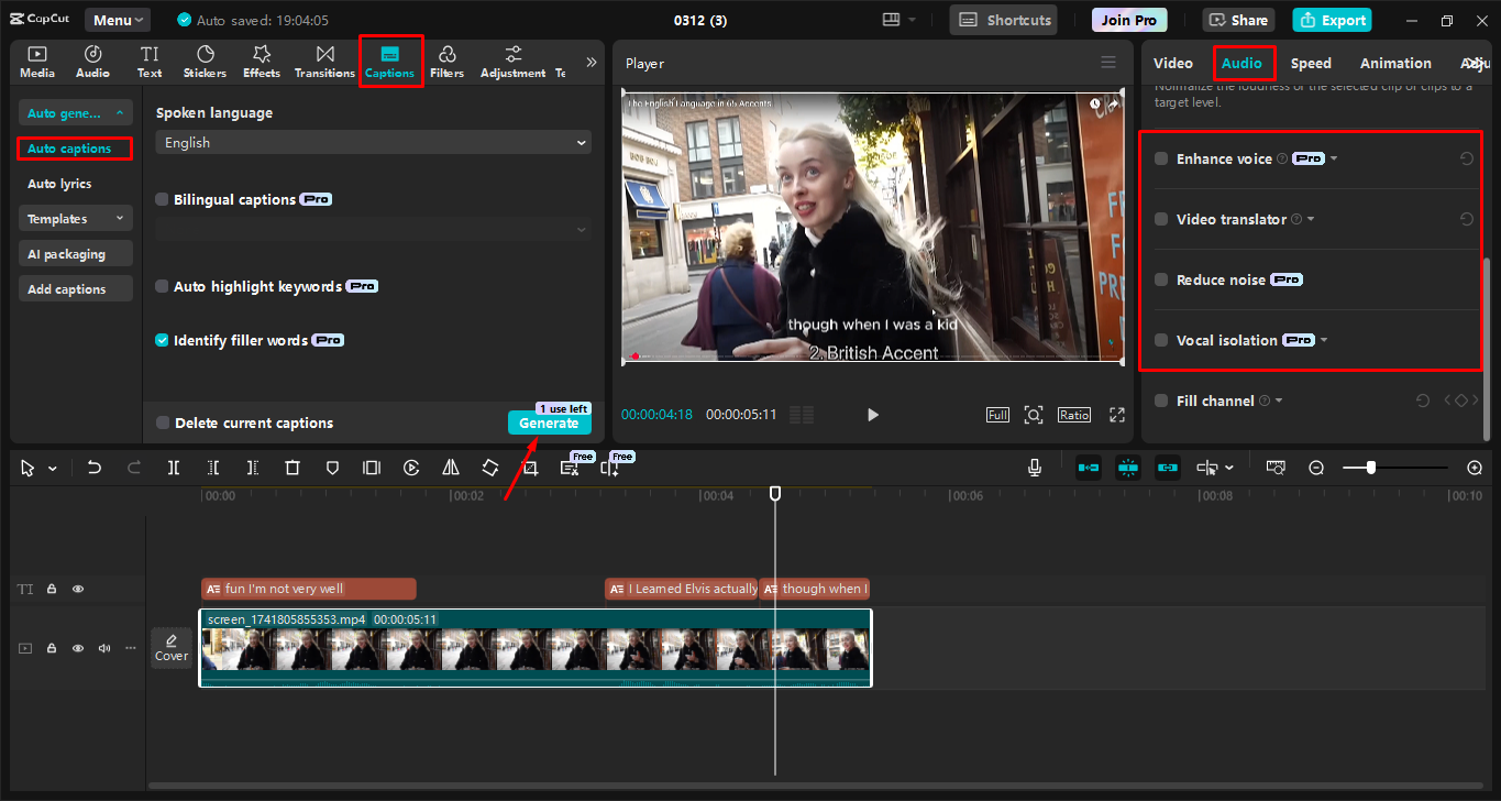 Editing media in the CapCut desktop video editor