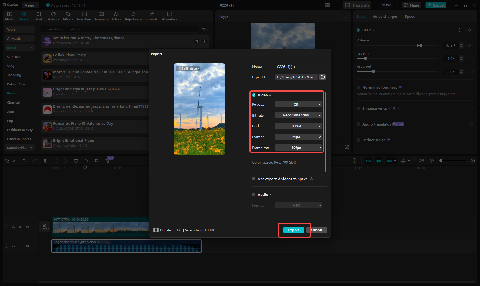 Export the Reel