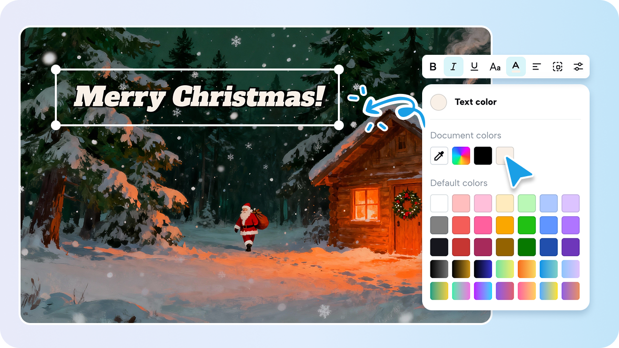 Editable Christmas background templates in CapCut