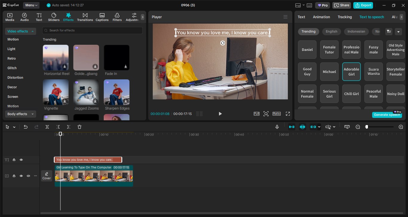 Interface ng CapCut desktop video editor