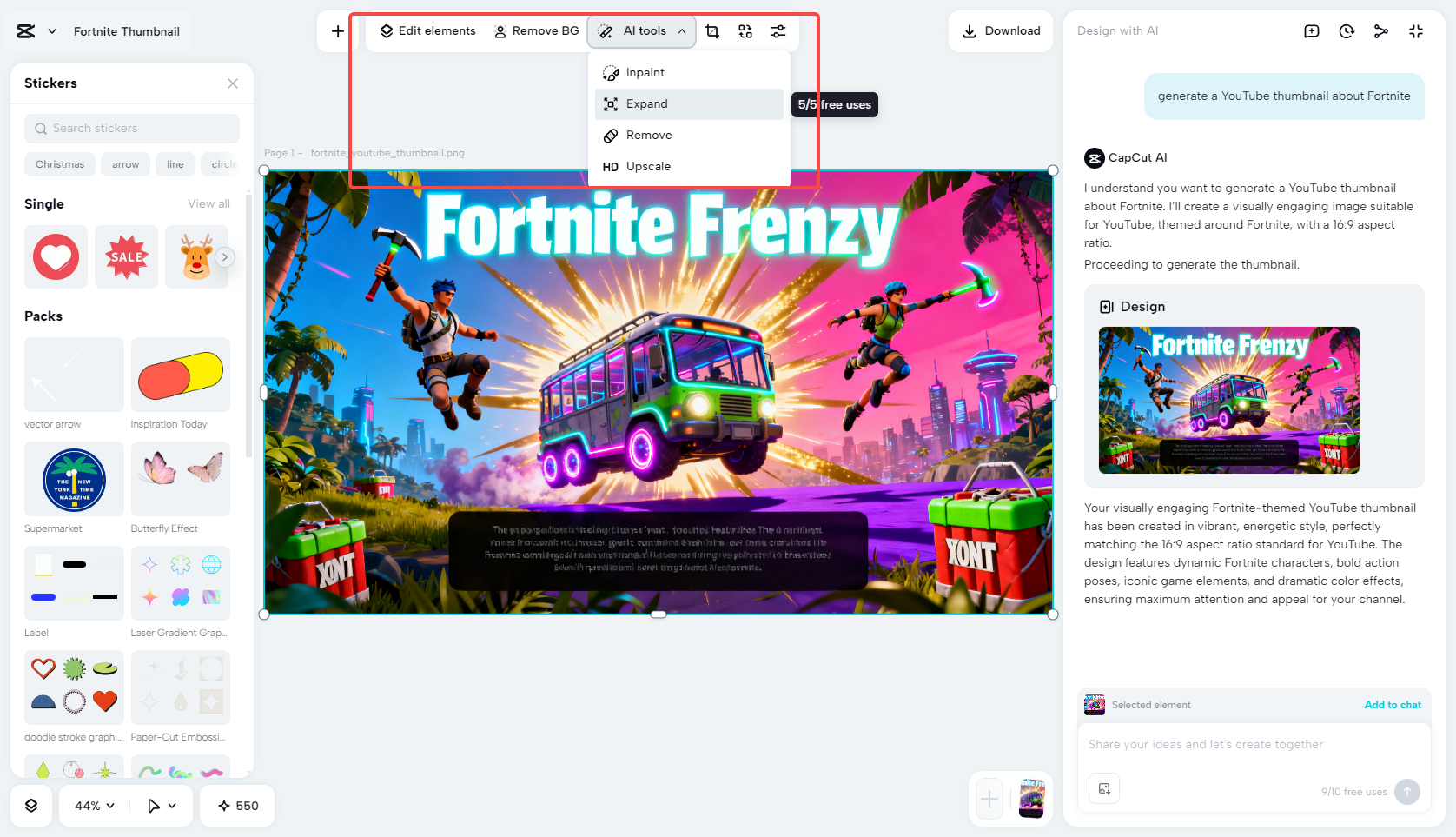 Edit with AI tools