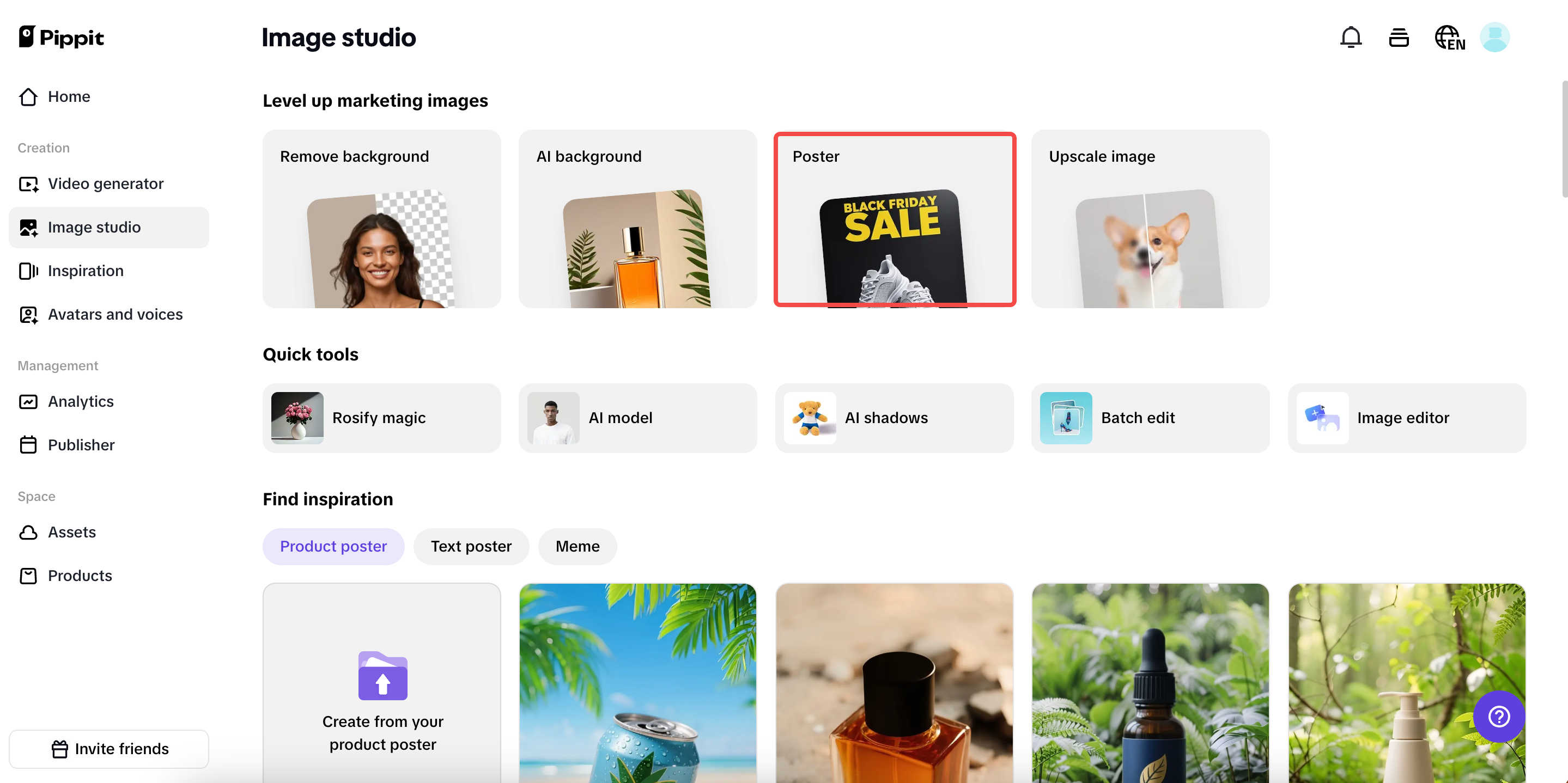 Access the Poster feature