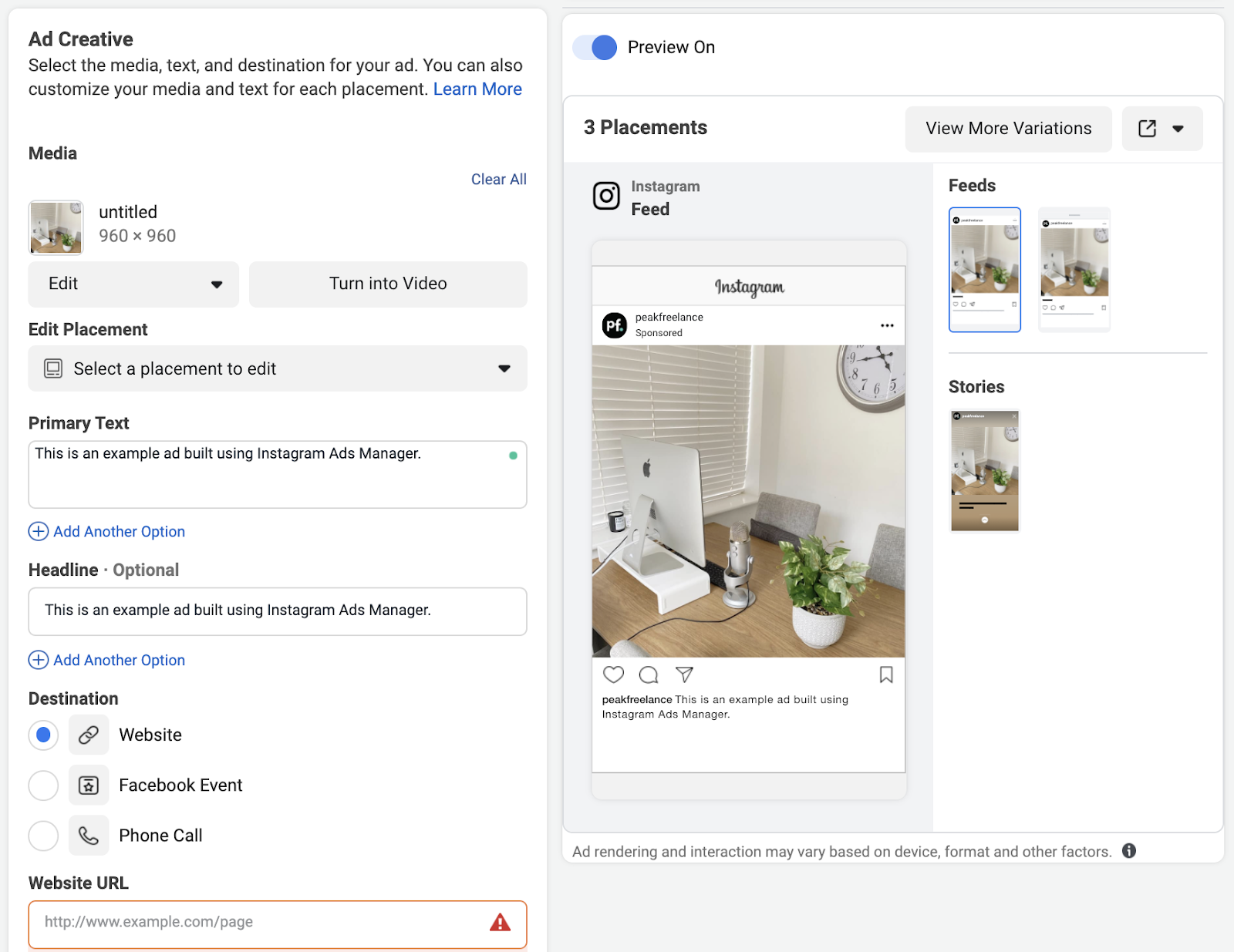 Manage ads