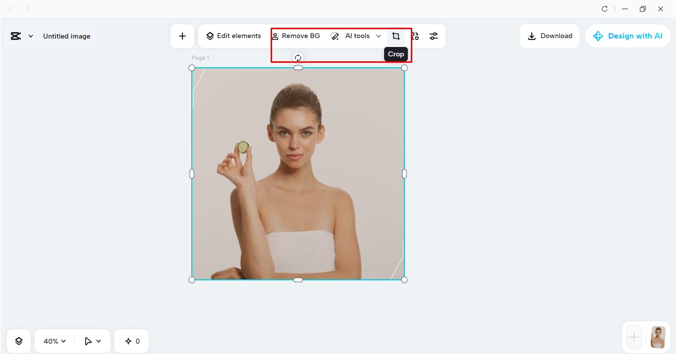 Crop your image in the CapCut