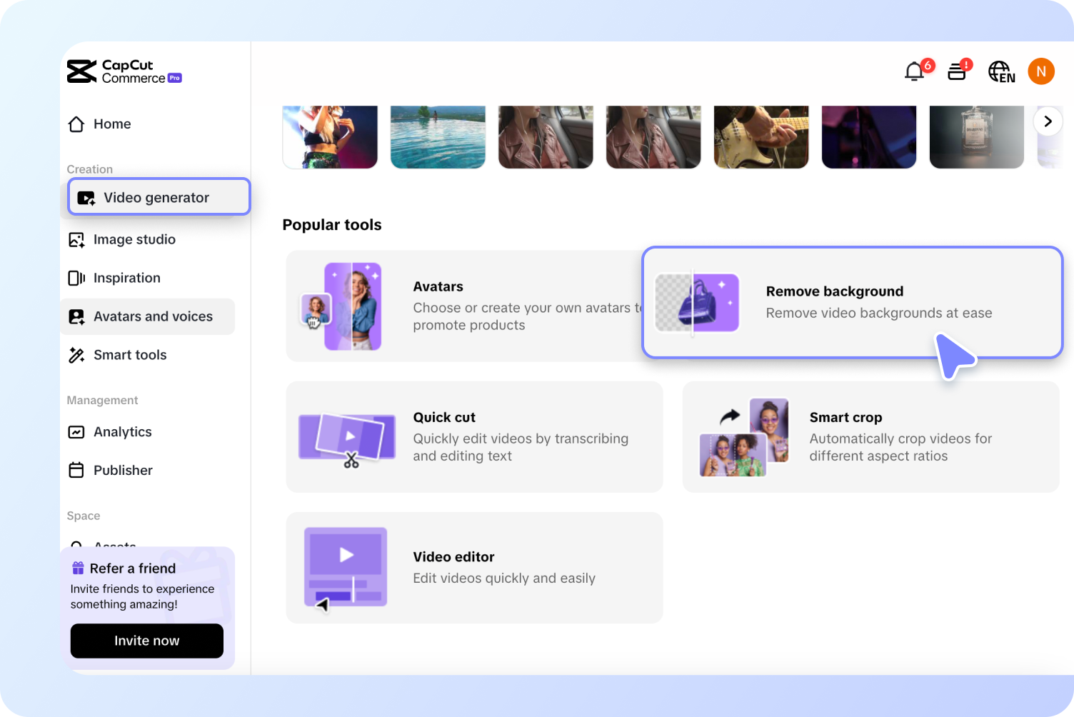 Access the Remove Background tool