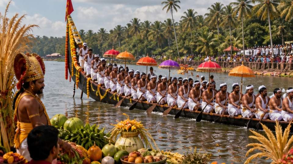 Onam Celebration CapCut Template — a colorful final reveal of the Onam feast and decorations