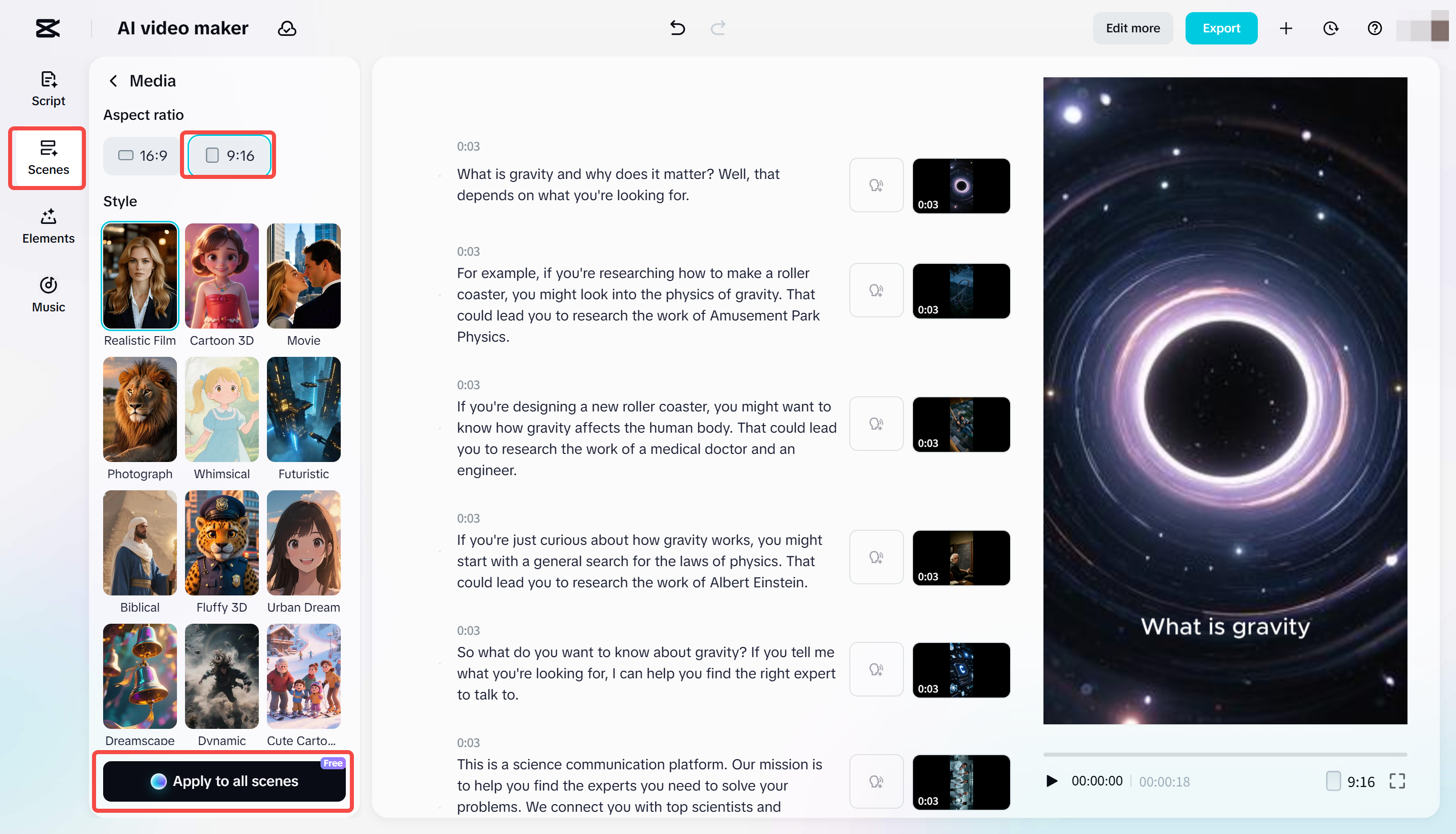 Customizing the aspect ratio of video in CapCut Web