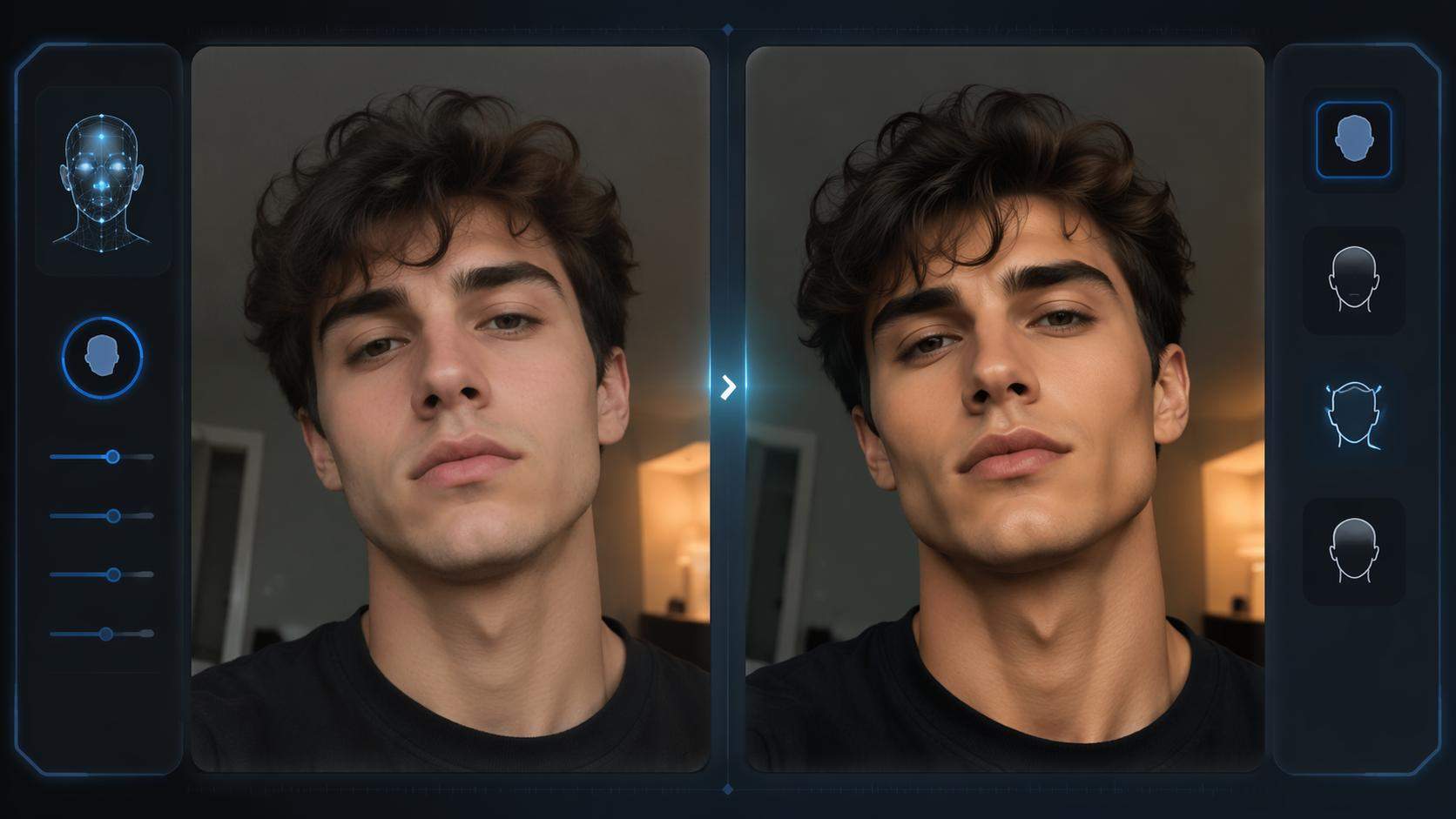classic Gigachad face filter prompt image