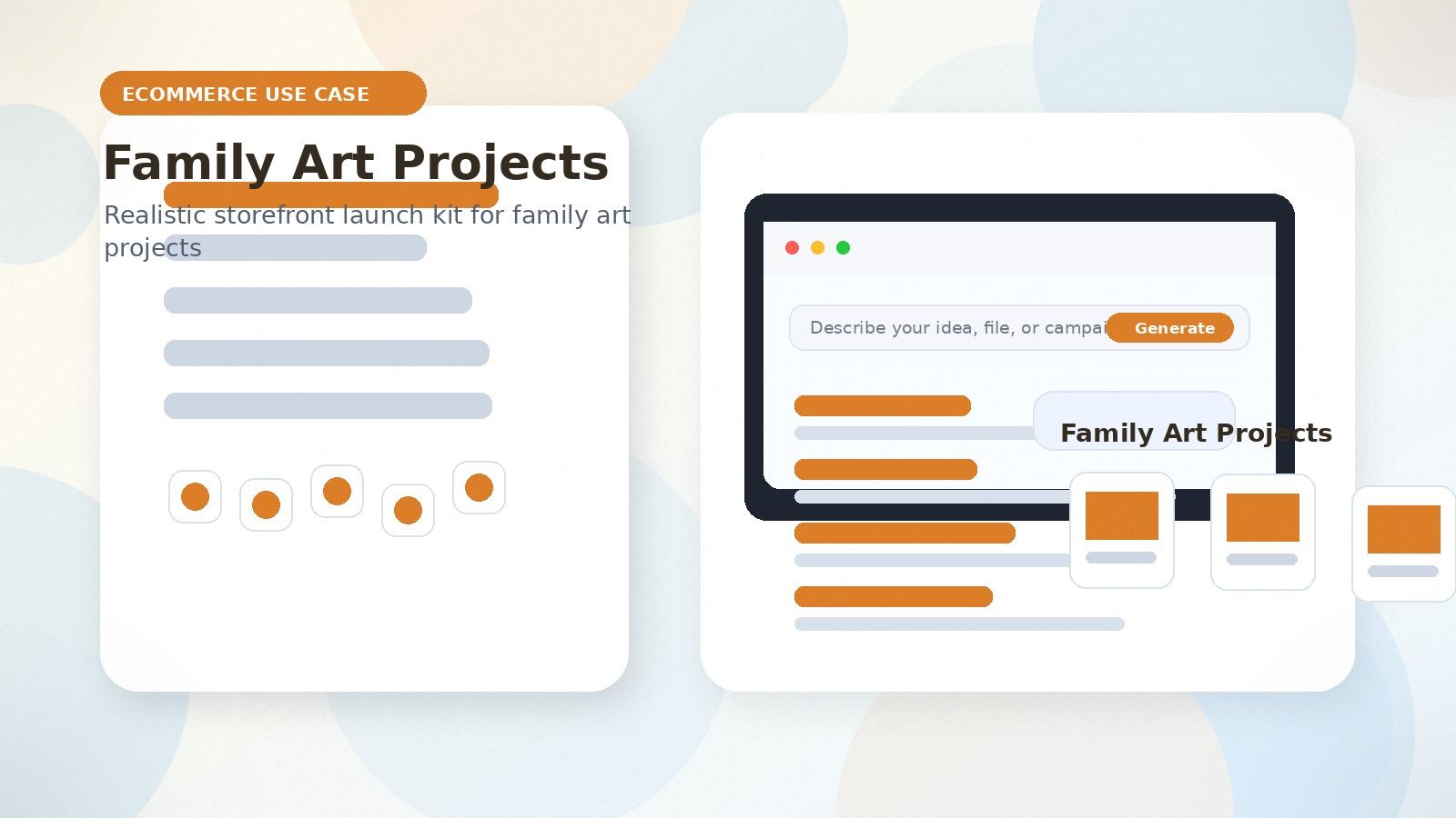 Family Art Projects realistic ecommerce use case visual for family art projects
