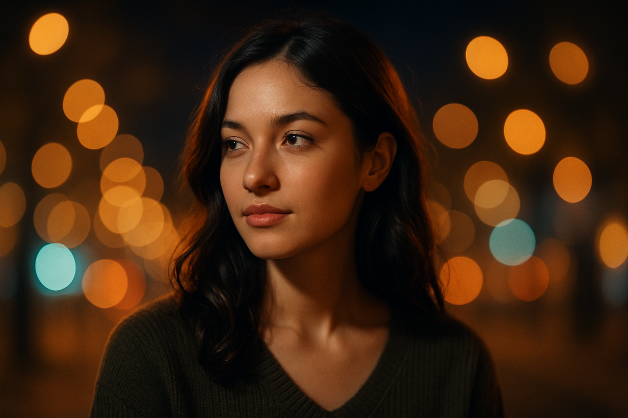 Portreler için bokeh ışık efekti