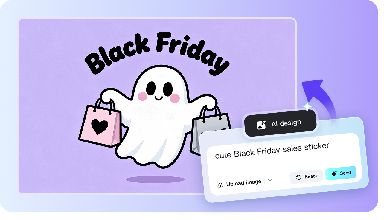 IA design de adesivo gerado no CapCut