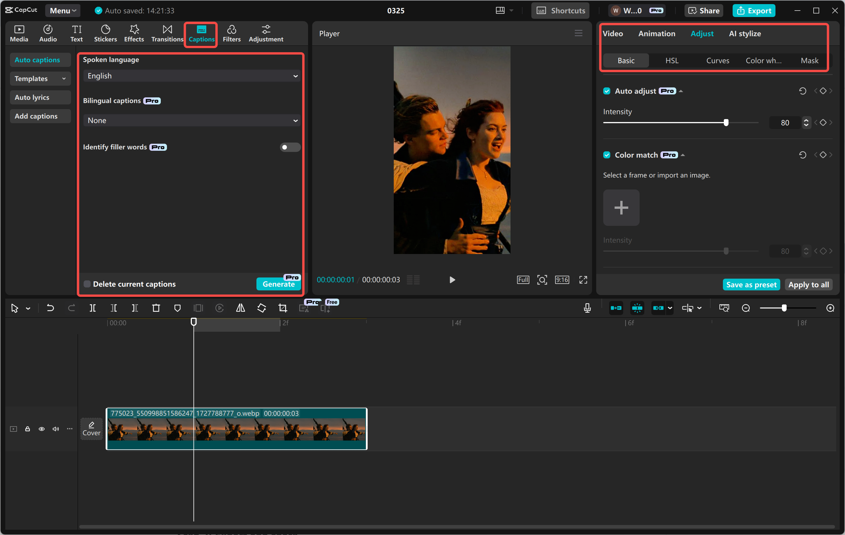 Merging video clips to make a reel in the CapCut desktop video editor