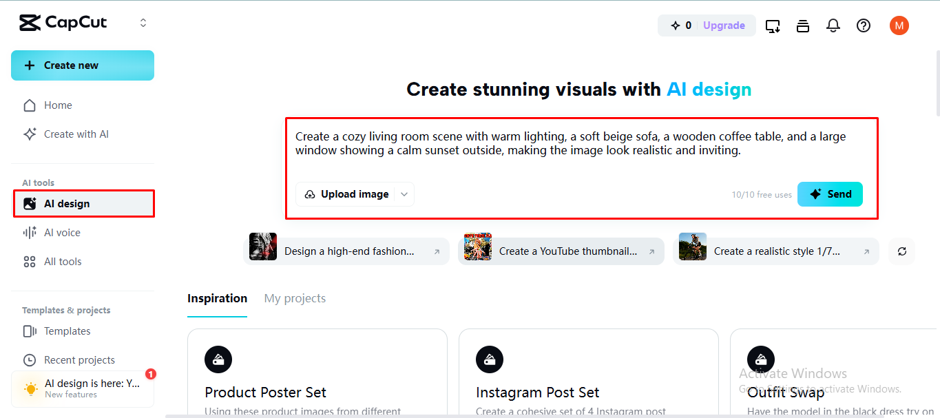 Converting text to an image in the CapCut desktop video editor