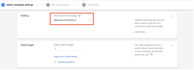 Selectarea setărilor de campanie ale anunțurilor YouTube în anunțurile Google