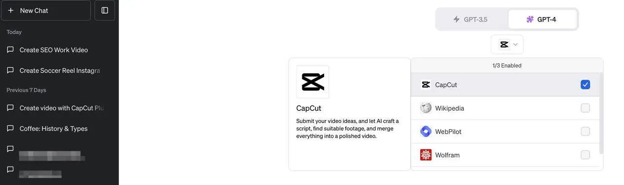Activate CapCut plug-in