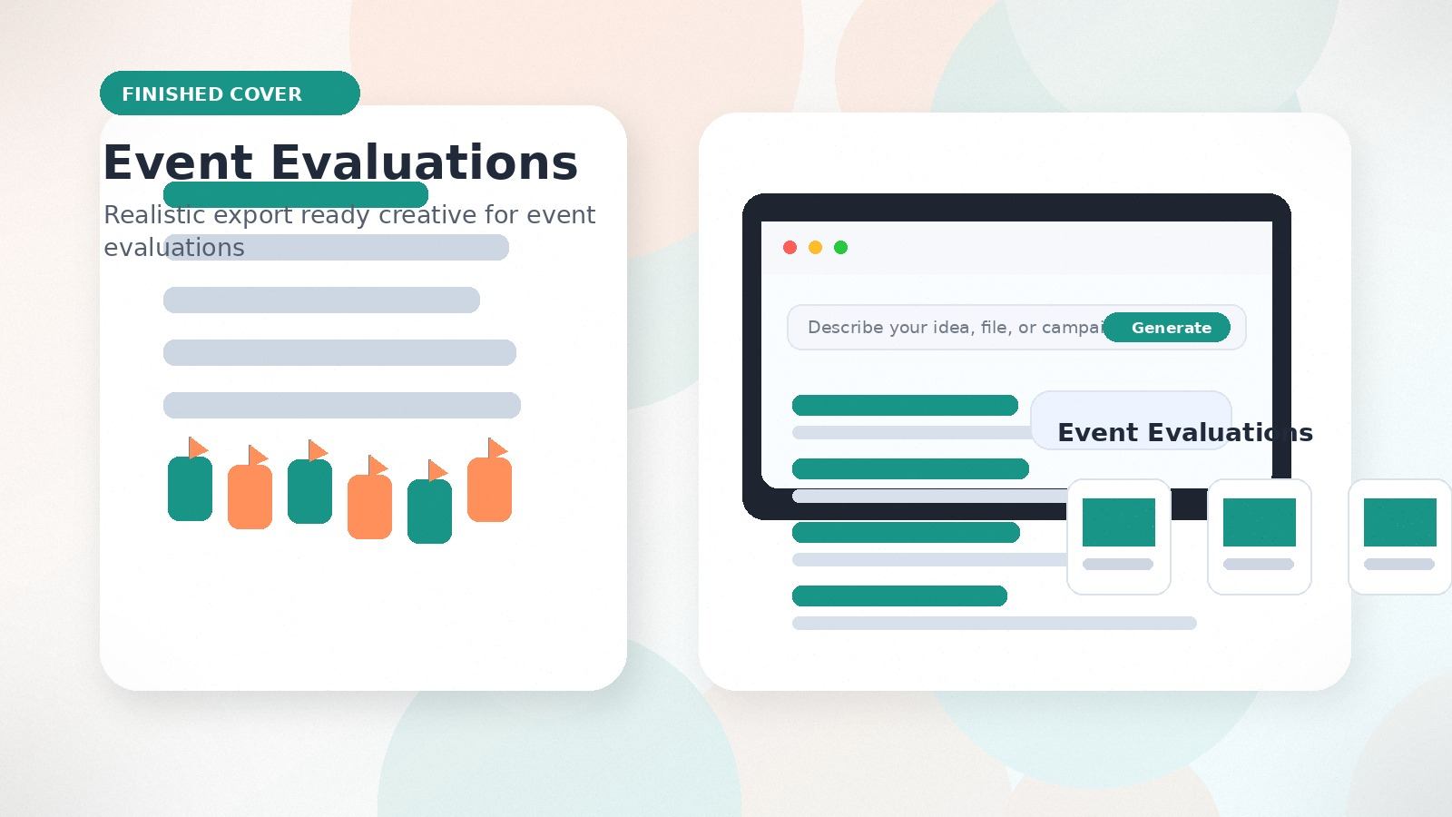 Event Evaluations realistic finished cover visual for event evaluations