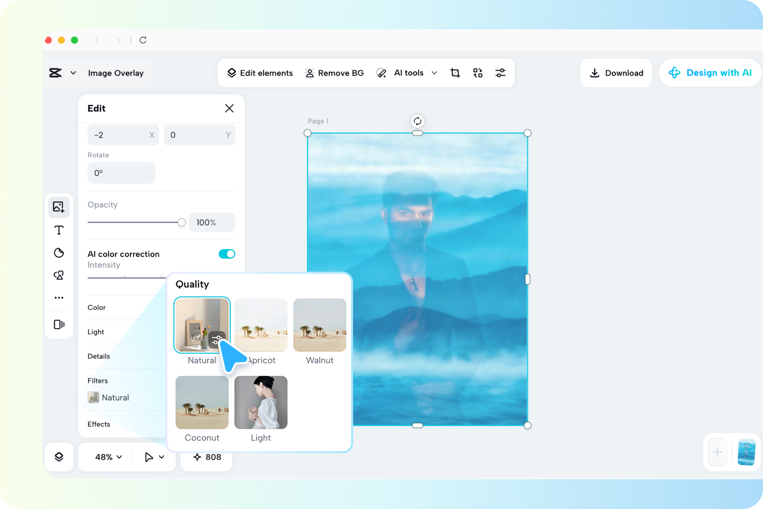 Overlay images with AI power in CapCut