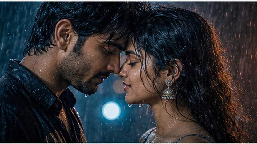 AI Rain Couple Fotobearbeitungsaufforderungen Beispiel 3